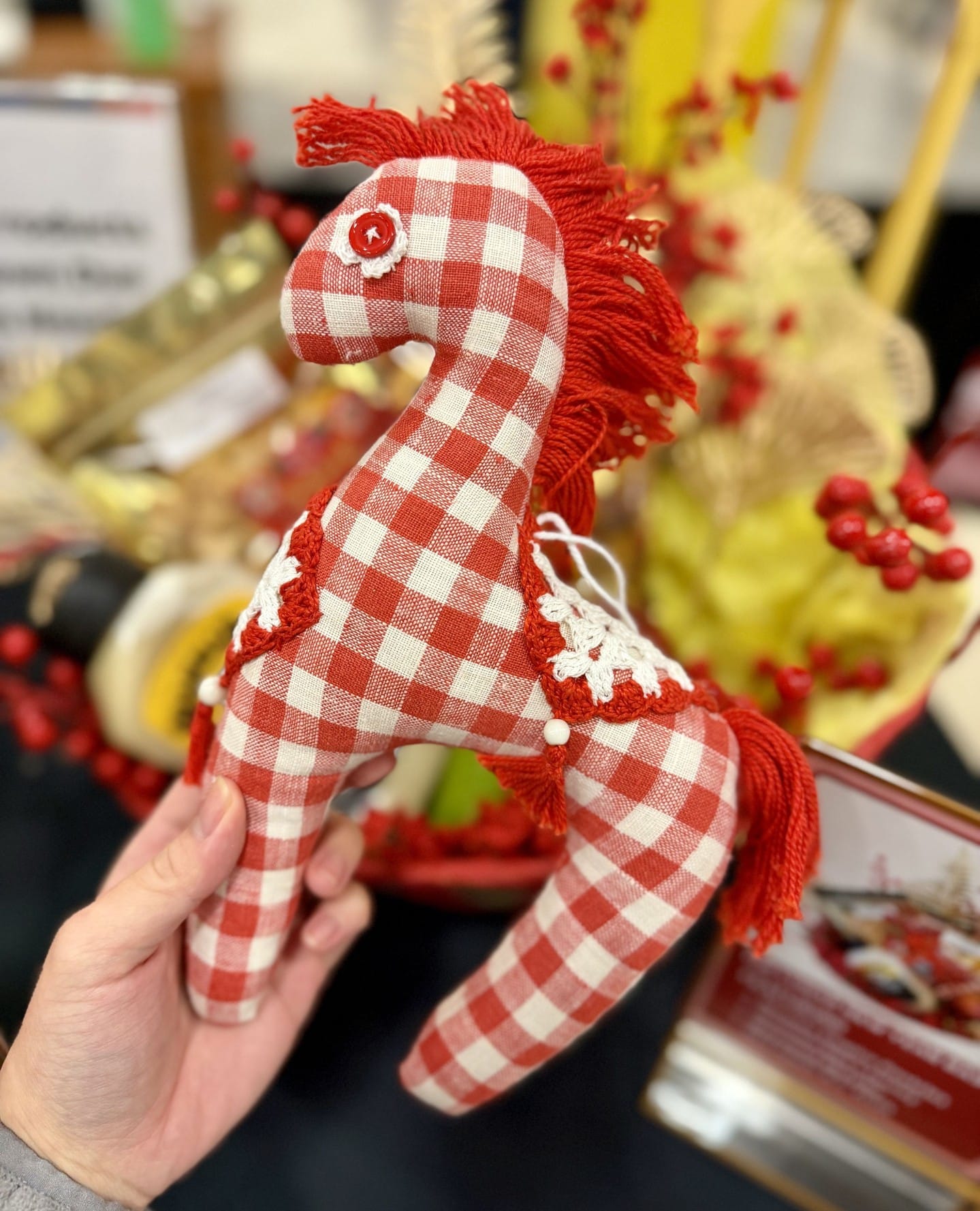 Handmade with heritage. 🇺🇦✨ Nataliia of @wayward.murphy blends a Masters of Fine Arts with folk traditions learned from her mother. The result? Whimsical creations you can't find anywhere else.⁠
⁠
Welcoming the Year of the Fire Horse! 🐴🔥 What better way to honor the night’s rare "Blood Moon" eclipse than with this beautiful handmade horse ornament?⁠
⁠
📍 Booth F2⁠
🕓 Fri 10–4 | Sat 9–4 | Sun 10–4